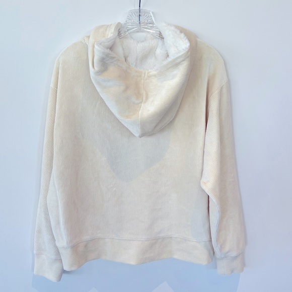 Lou & Grey Cream Corduroy Hooded Sweatshirt. Size Small - Picture 3 of 9